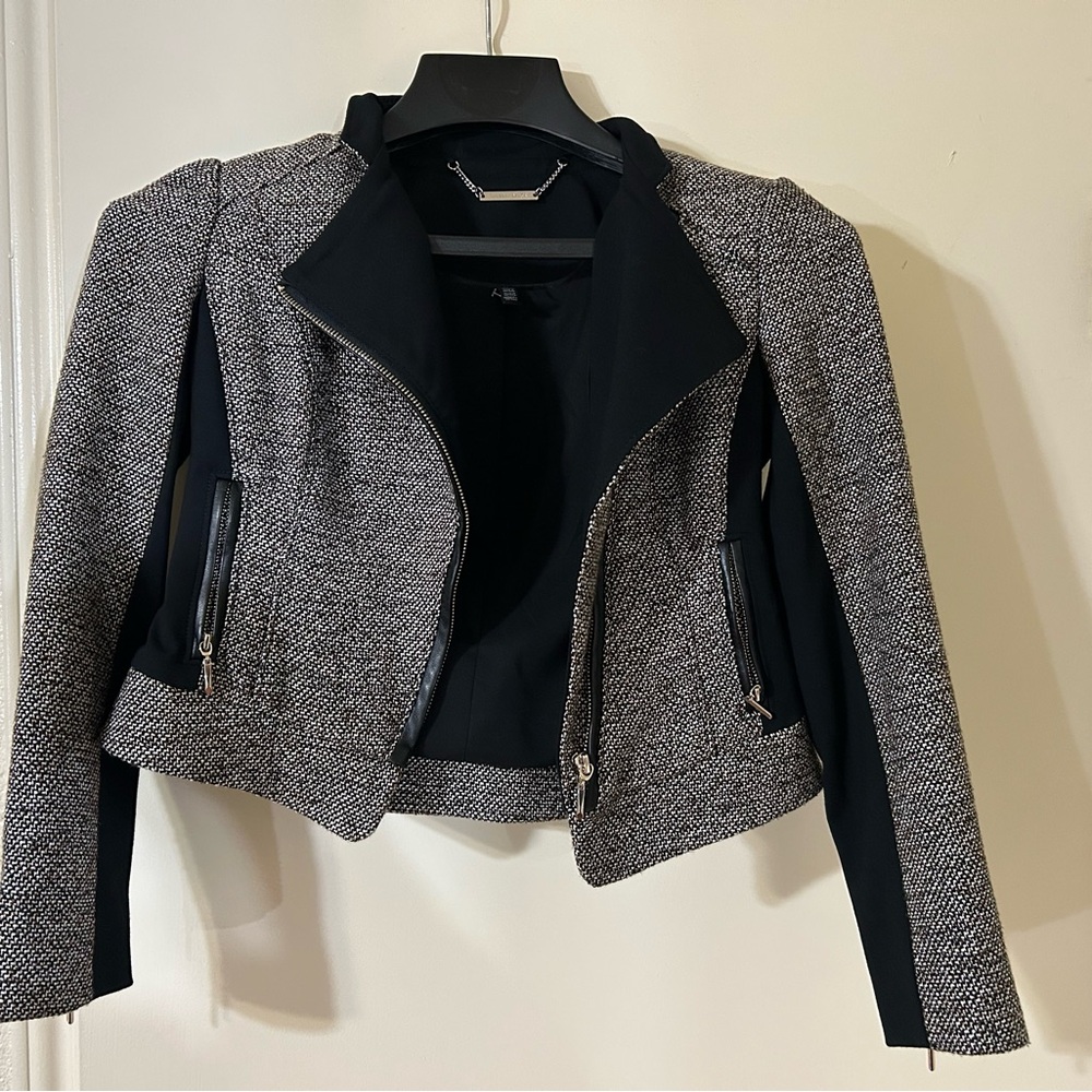 White House Black Market Black and Gray Blazer